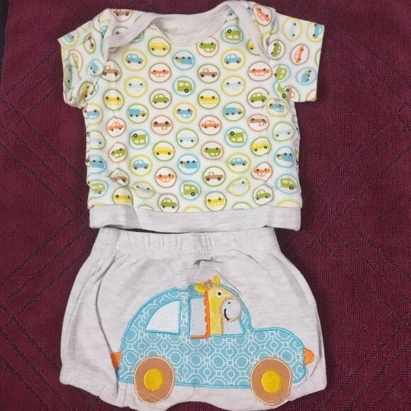 Happi by Dena Boys Size Newborn 2 Piece Short Set - Picture 1 of 3